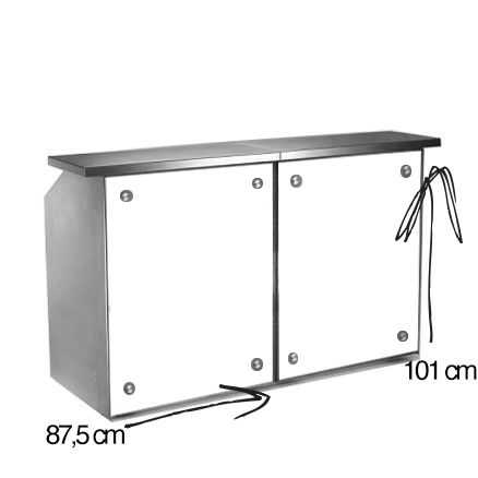 Bardisk med lysfront L:200cm B:70cm. 1 / 4