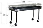 Kullgrill 180x60cm med rist (25-30kg kull)