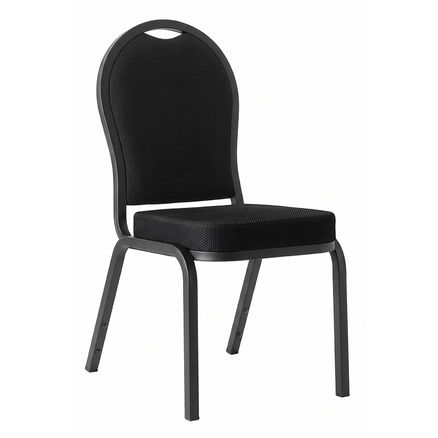 Bankettstol sort med sorte ben B:45cm H:93cm 1 / 1