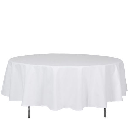 Damaskduk hvit <b>RUND</b> D:260cm 1 / 2